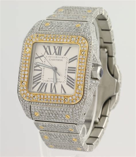 gold diamond cartier watch